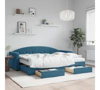 VIDAXL - Divano Letto Estraibile Con Cassetti Blu 80x200 Cm In Velluto