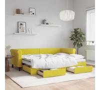 vidaXL Divano Letto Estraibile con Cassetti Giallo 80x200cm in Velluto