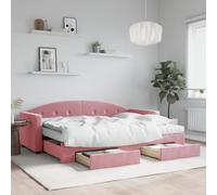 vidaXL Divano Letto Estraibile con Cassetti Rosa 80x200 cm Velluto