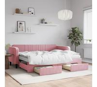 VidaXL Divano Letto Estraibile con Cassetti Rosa 80x200 cm Velluto