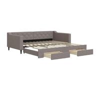 vidaXL Divano Letto Estraibile con Cassetti Tortora 100x200 cm Tessuto, Divano Letto con cassetti, Letto da Giorno, Letto per Ospiti, Divano Letto