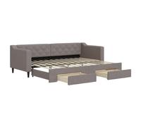 vidaXL Divano Letto Estraibile con Cassetti Tortora 80x200 cm Tessuto, Divano Letto con cassetti, Letto da Giorno, Letto per Ospiti, Divano Letto
