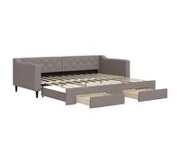vidaXL Divano Letto Estraibile con Cassetti Tortora 90x200 cm Tessuto, Divano Letto con cassetti, Letto da Giorno, Letto per Ospiti, Divano Letto