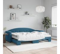vidaXL Divano Letto Estraibile con Materassi Blu 80x200 cm Velluto