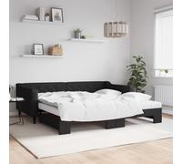 VidaXL Divano Letto Estraibile con Materassi Nero 100x200 cm Tessuto