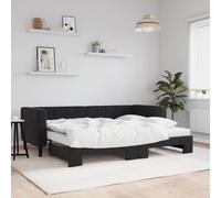 VidaXL Divano Letto Estraibile con Materassi Nero 80x200 cm Velluto