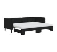 vidaXL Divano Letto Estraibile con Materassi Nero 80x200 cm Velluto, Divano Letto con Materasso, Letto da Giorno, Letto per Ospiti, Divano Letto