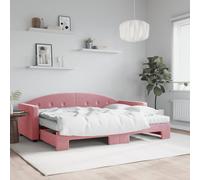 vidaXL Divano Letto Estraibile con Materassi Rosa 80x200 cm Velluto