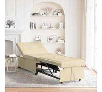vidaXL Divano Letto Estraibile Crema 194 x 50 x 82 cm Tessuto