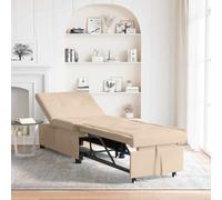 vidaXL Divano Letto Estraibile Crema 194 x 67 x 82 cm Microfibra