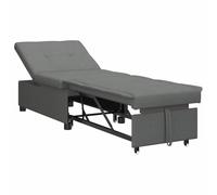 vidaXL Divano Letto Estraibile Grigio scuro 194 x 50 x 82 cm Tessuto | Passa facilmente da divano a letto o reclinabile, proprio quello che serve, Design compatto,