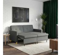 vidaXL Divano Letto Estraibile Grigio Scuro Tessuto