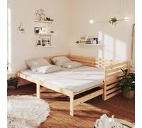 VIDAXL - Divano Letto Estraibile in Legno Massello di Pino 2x (90x200) cm