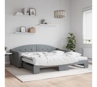 vidaXL Divano Letto Estraibile Materassi Grigio Chiaro 100x200 Tessuto