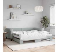 vidaXL Divano Letto Estraibile Materassi Grigio Chiaro 100x200 Velluto