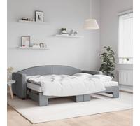 vidaXL Divano Letto Estraibile Materassi Grigio Chiaro 80x200 Tessuto