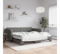 vidaXL Divano Letto Estraibile Materassi Grigio Scuro 100x200 Tessuto