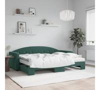 vidaXL Divano Letto Estraibile Materassi Verde Scuro 80x200 Velluto