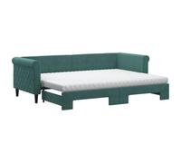 vidaXL Divano Letto Estraibile Materassi Verde Scuro 80x200 Velluto, Divano Letto con Materasso, Letto da Giorno, Letto per Ospiti, Divano Letto