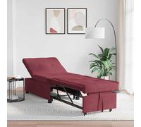 vidaXL Divano Letto Estraibile Rosso Vino 194 x 50 x 82 cm Tessuto