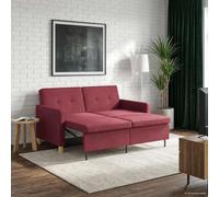 vidaXL Divano Letto Estraibile Rosso Vino Tessuto