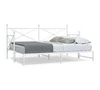 vidaXL Divano Letto Estraibile Senza Materasso Bianco 90x200cm Acciaio, Divano Letto con cassetti, Divano Letto, Divano Letto da Soggiorno
