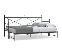 vidaXL Divano Letto Estraibile Senza Materasso Nero 90x190 cm Acciaio, Divano Letto con cassetti, Divano Letto, Divano Letto da Soggiorno