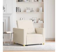 vidaXL Divano letto estraibile singolo Bianco crema 90 x 165 x 87 cm