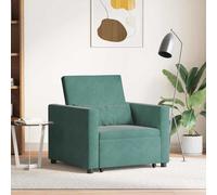 vidaXL Divano letto estraibile singolo con ruote Verde scuro Velluto