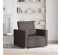 vidaXL Divano letto estraibile singolo Marrone scuro Tessuto