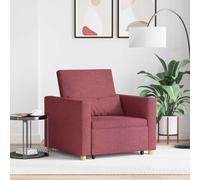 vidaXL Divano letto estraibile singolo Rosso vino 90 x 165 x 87 cm