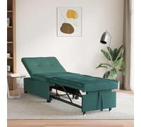 vidaXL Divano Letto Estraibile Verde Scuro 194 x 50 x 82 cm Tessuto