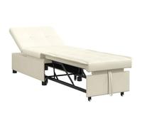vidaXL Divano Letto Estraribile 3 in 1 Panna Velluto Regolabile Poltrona per Soggiorno Camera Ospiti Design Compatto Convertibile Multi Funzione