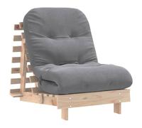 vidaXL Divano Letto Futon con Materasso 70x206x11 in Legno Massello di Pino - Stile Giapponese Pieghevole
