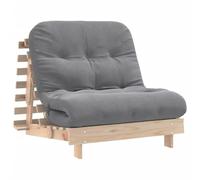 VidaXL Divano Letto Futon Con Materasso 80x206x11 in Legno Massello di Pino - Stile Giapponese Pieghevole