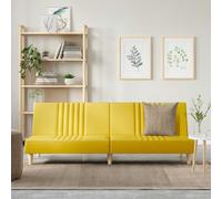 vidaXL Divano Letto Giallo Chiaro in Tessuto