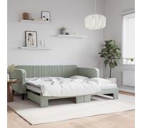 vidaXL Divano Letto Letto Estraibile Grigio Chiaro 100x190 cm Velluto