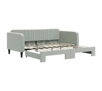 vidaXL Divano Letto Letto Estraibile Grigio Chiaro 100x190 cm Velluto, divano letto, letto a scomparsa, divano letto imbottito, letto da giorno