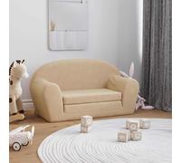 vidaXL Divano Letto per Bambini a 2 Posti Crema in Morbido Peluche