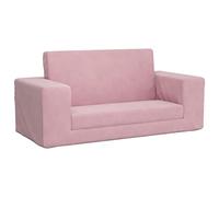 vidaXL Divano Letto per Bambini a 2 Posti Rosa in Morbido Peluche