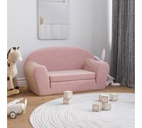 vidaXL Divano Letto per Bambini a 2 Posti Rosa in Morbido Peluche