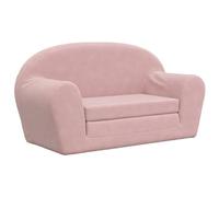 vidaXL Divano Letto per Bambini a 2 Posti Rosa in Morbido Peluche