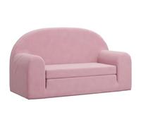 vidaXL Divano Letto per Bambini a 2 Posti Rosa in Morbido Peluche, divano letto per bambini 2 posti, divano mini per bambini, mini divano per camera da letto