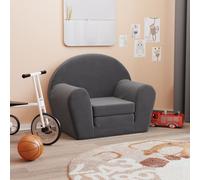 vidaXL Divano Letto per Bambini Antracite in Morbido Peluche
