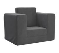 vidaXL Divano Letto per Bambini Antracite in Morbido Peluche, Mini Divano, Poltrona per Bambini, Poltrona, Divano per Piccoli, Divano