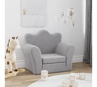 vidaXL Divano Letto per Bambini Grigio Chiaro in Morbido Peluche