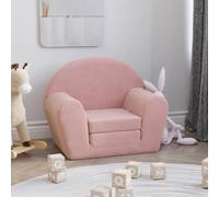 vidaXL Divano Letto per Bambini Rosa in Morbido Peluche