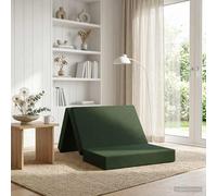 vidaXL Divano Letto Pieghevole 100 x 67 x 45 cm Verde Scuro