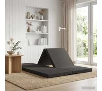 vidaXL Divano Letto Pieghevole 140 x 67 x 15 cm Grigio Scuro