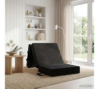 vidaXL Divano Letto Pieghevole 75 x 67 x 45 cm Nero